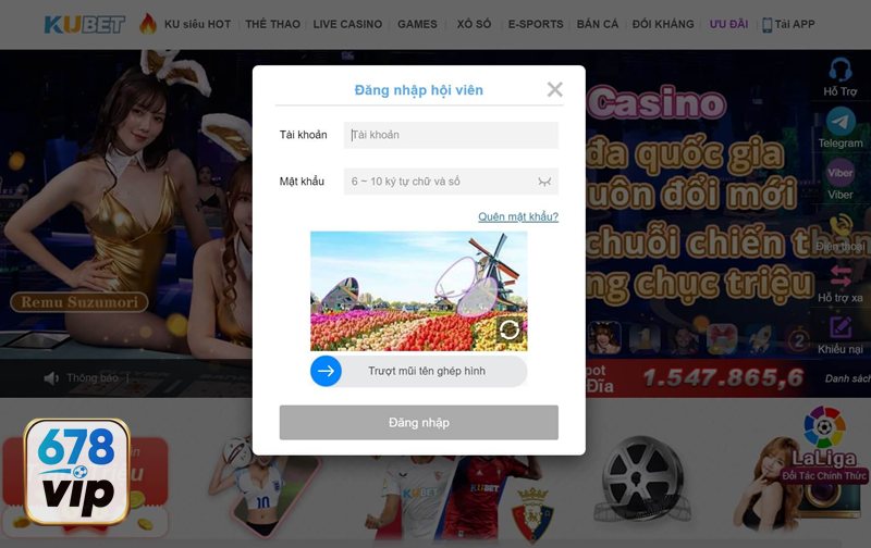 Đăng Nhập 678vip - Bước 3: Điền mã xác minh và chờ hệ thống xử lý